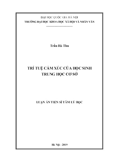Luận án Trí tuệ cảm xúc của học sinh Trung học cơ sở