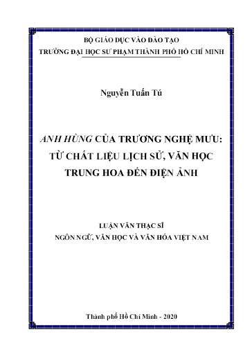 Luận văn Anh hùng của Trương Nghệ Mưu: Từ chất liệu Lịch sử, Văn học Trung Hoa đến Điện ảnh