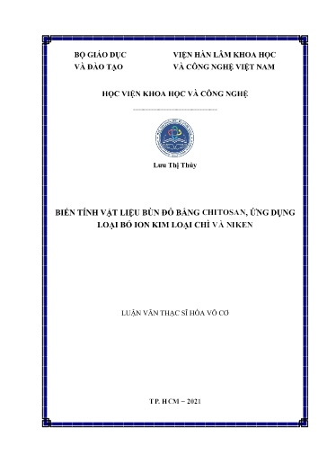 Luận văn Biến tính vật liệu bùn đỏ bằng Chitosan, ứng dụng loại bỏ ion kim loại Chì và Niken