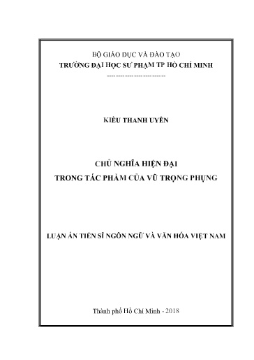 Luận văn Chủ nghĩa hiện đại trong tác phẩm của Vũ Trọng Phụng