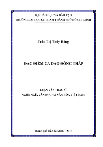 Luận văn Đặc điểm ca dao Đồng Tháp