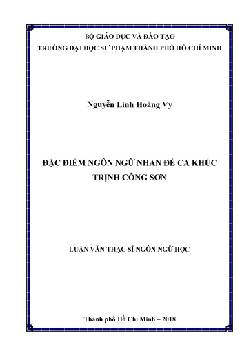 Luận văn Đặc điểm ngôn ngữ nhan đề ca khúc Trịnh Công Sơn