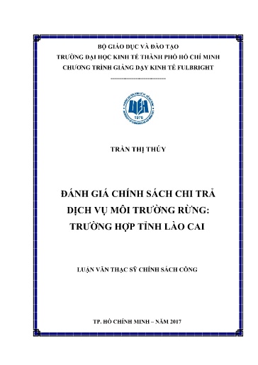 Luận văn Đánh giá chính sách chi trả dịch vụ môi trường rừng: Trường hợp tỉnh Lào Cai