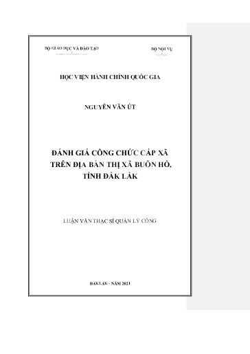 Luận văn Đánh giá công chức cấp xã trên địa bàn Thị xã Buôn Hồ, tỉnh Đắk Lắk