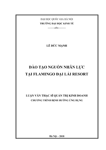 Luận văn Đào tạo nguồn nhân lực tại Flamingo Đại Lải Resort