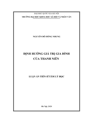 Luận văn Định hướng giá trị gia đình của thanh niên