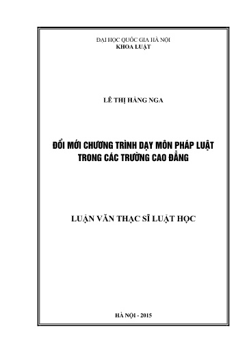 Luận văn Đổi mới chương trình dạy môn Pháp luật trong các Trường cao đẳng