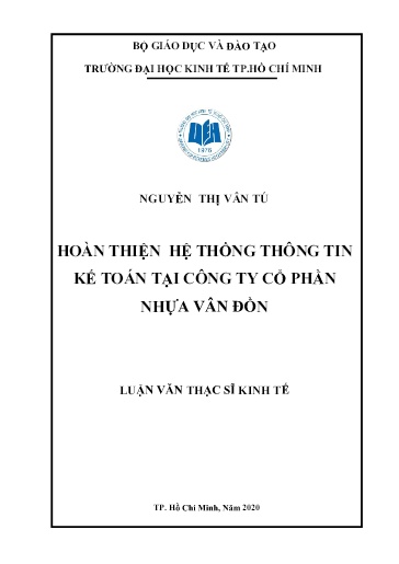 Luận văn Hoàn thiện Hệ thống thông tin kế toán tại Công ty cổ phần Nhựa Vân Đồn