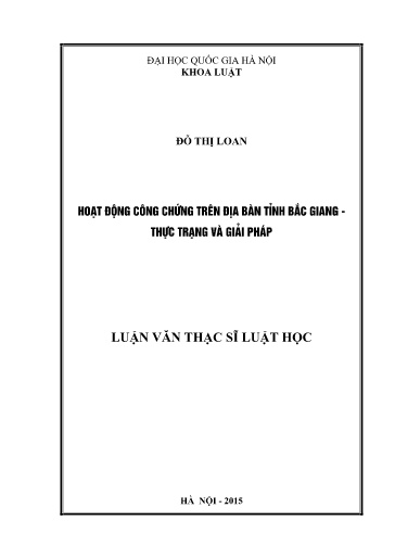 Luận văn Hoạt động công chứng trên địa bàn tỉnh Bắc Giang thực trạng và giải pháp