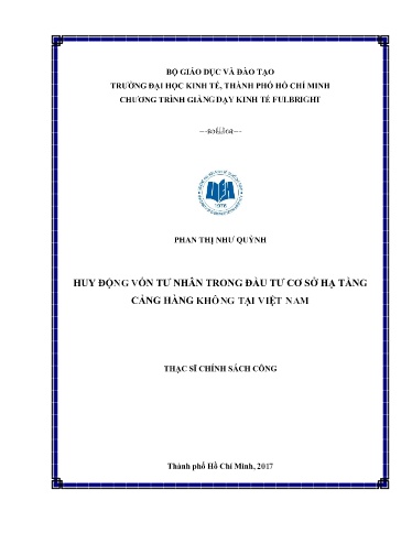Luận văn Huy động vốn tư nhân trong đầu tư cơ sở hạ tầng cảng Hàng Không tại Việt Nam