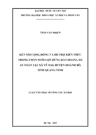 Luận văn Kết nối cộng đồng và hỗ trợ kiến thức trong chăn nuôi lợn rừng bán hoang dã an toàn tại xã Vũ Oai, huyện Hoành Bồ, tỉnh Quảng Ninh