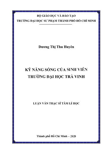 Luận văn Kỹ năng sống của sinh viên Trường Đại học Trà Vinh