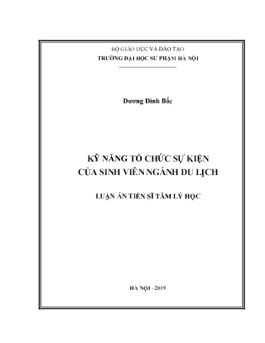 Luận văn Kỹ năng tổ chức sự kiện của sinh viên ngành du lịch