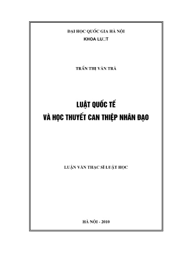 Luận văn Luật quốc tế và học thuyết can thiệp nhân đạo