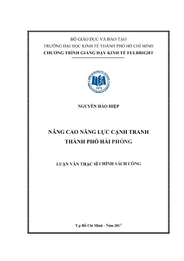 Luận văn Nâng cao năng lực cạnh tranh Thành phố Hải Phòng
