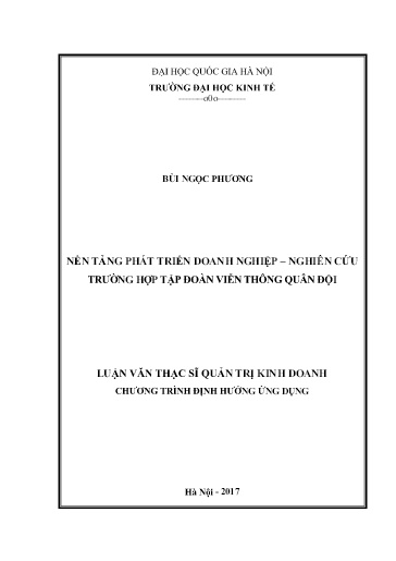 Luận văn Nền tảng phát triển doanh nghiệp – nghiên cứu trường hợp Tập đoàn Viễn thông Quân Đội