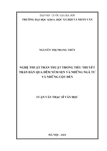 Luận văn Nghệ thuật trần thuật trong tiểu thuyết Trần dần qua đêm Núm sen và những ngã tư và những cột đèn