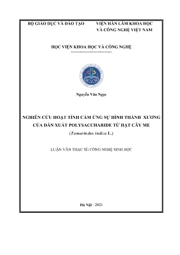 Luận văn Nghiên cứu hoạt tính cảm ứng sự hình thành xương của dẫn xuất Polysaccharide từ hạt cây Me (Tamarindus Indica l.)