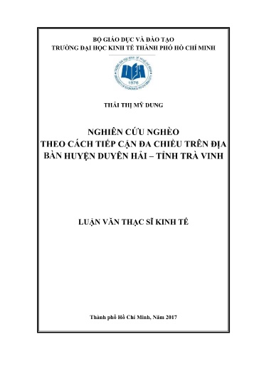 Luận văn Nghiên cứu nghèo theo cách tiếp cận đa chiều trên địa bàn huyện Duyên Hải – tỉnh Trà Vinh