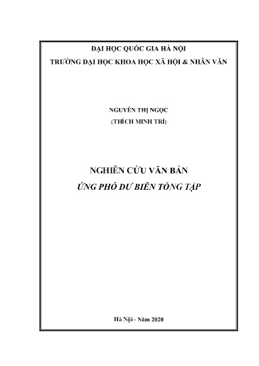 Luận văn Nghiên cứu văn bản ứng phó dư biên tổng tập