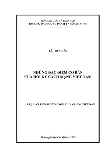 Luận văn Những đặc điểm cơ bản của hồi ký cách mạng Việt Nam