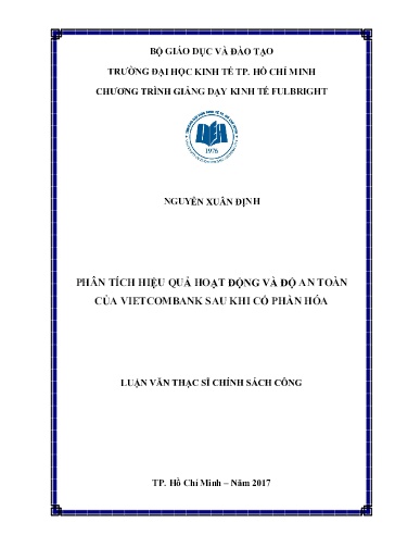 Luận văn Phân tích hiệu quả hoạt động và độ an toàn của VietcomBank sau khi cổ phần hóa