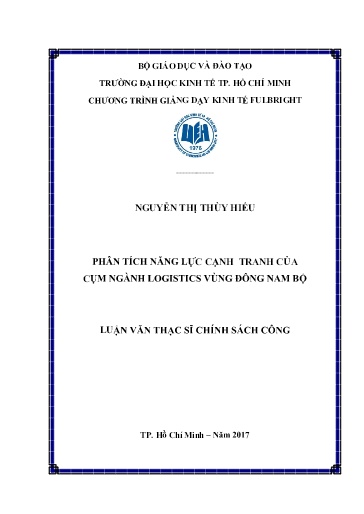 Luận văn Phân tích năng lực cạnh tranh của cụm ngành Logistics vùng Đông Nam Bộ