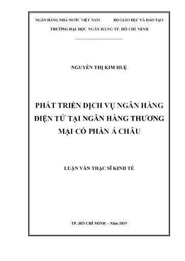 Luận văn Phát triển dịch vụ ngân hàng điện tử tại Ngân hàng Thương mại cổ phần Á Châu