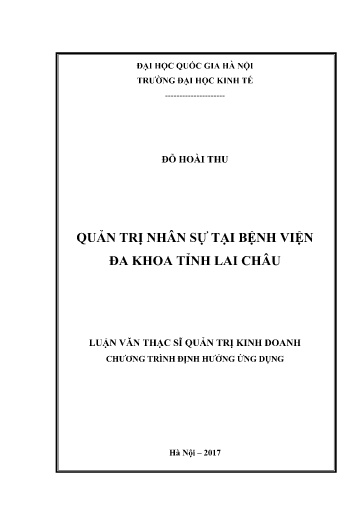 Luận văn Quản trị nhân sự tại Bệnh viện đa khoa tỉnh Lai Châu