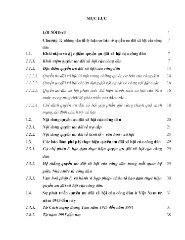 Luận văn Quyền ưu đãi xã hội của công dân ở Việt Nam hiện nay