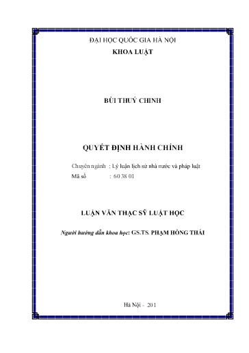 Luận văn Quyết định hành chính
