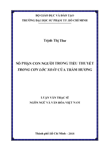 Luận văn Số phận con người trong tiểu thuyết Trong cơn Lốc xoáy của Trầm Hương