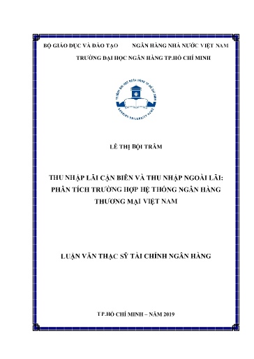 Luận văn Thu nhập lãi cận biên và thu nhập ngoài lãi: Phân tích trường hợp hệ thống Ngân hàng Thương mại Việt Nam