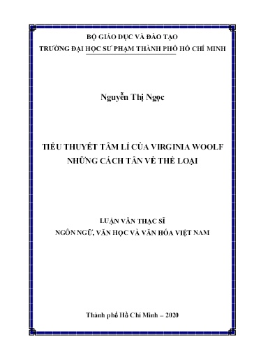 Luận văn Tiểu thuyết tâm lí của Virginia Woolf những cách tân về thể loại