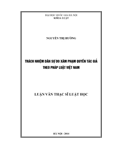 Luận văn Trách nhiệm dân sự do xâm phạm quyền tác giả theo pháp luật Việt Nam