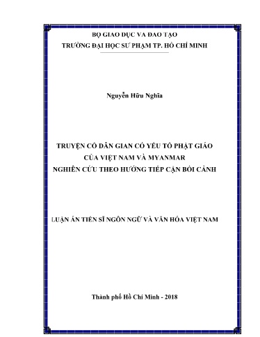 Luận văn Truyện cổ dân gian có yếu tố phật giáo của Việt Nam và Myanmar nghiên cứu theo hướng tiếp cận bối cảnh