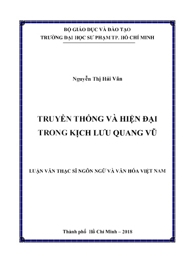 Luận văn Truyền thống và hiện đại trong kịch Lưu Quang Vũ