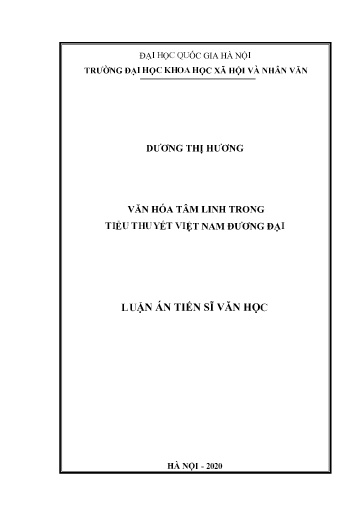 Luận văn Văn hóa tâm linh trong tiểu thuyết Việt Nam Đương Đại
