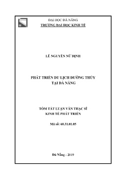 Tóm tắt Luận văn Phát triển Du lịch Đường Thủy tại Đà Nẵng