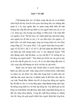 Tóm tắt Luận văn Sự hài lòng của người bệnh điều trị nội trú tại các Khoa Lâm sàng hệ Ngoại Bệnh viện đa khoa tỉnh Thanh Hóa năm 2018